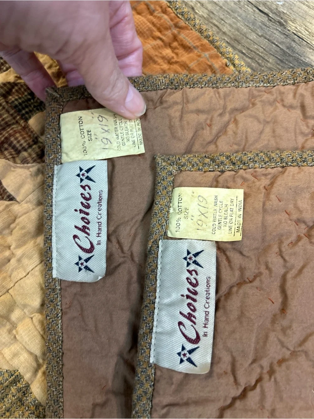 Home Heart Brands Quilted Table Runner & 2 Placemats Set Autumn Leaf Patchwork